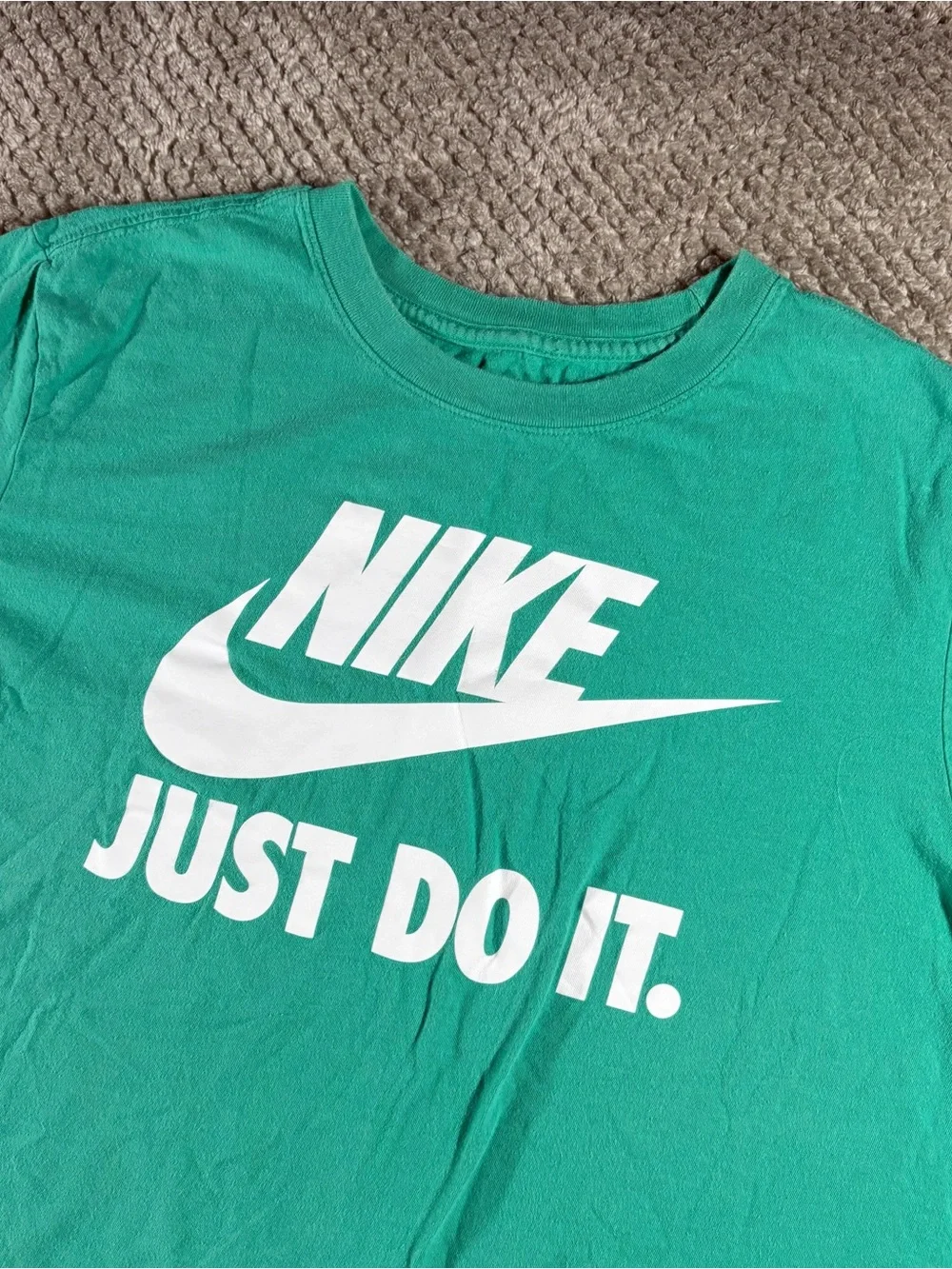 Nike Mens M The Nike Tee Teal Just Do It Casual Sportswear Athletic Skateboard